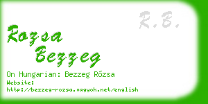 rozsa bezzeg business card